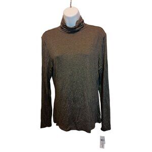 Grace+Karma Turtle Neck Top Long Sleeve Gray Shirt Women's Sz. L